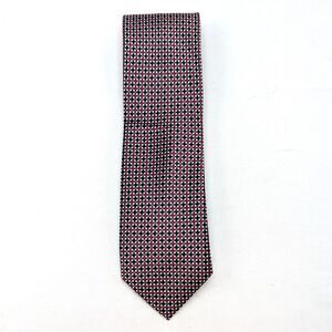 Pronto Uomo Coture Silk Tie Red Black Gray Diamond Pattern Geometric Design